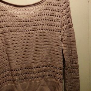 Pink Cream Knit Sweater reversible into a Cardigan
