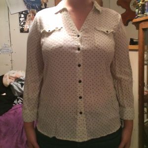 Quarter-Sleeve Button Down