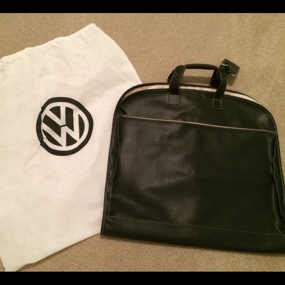 VW Volkswagen Black Leather Garment Bag