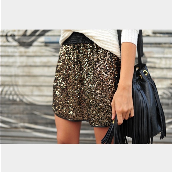 Sam Edelman Sequin Gold Brownish and Black Skirt