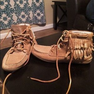 Gold Moccasin Sperrys