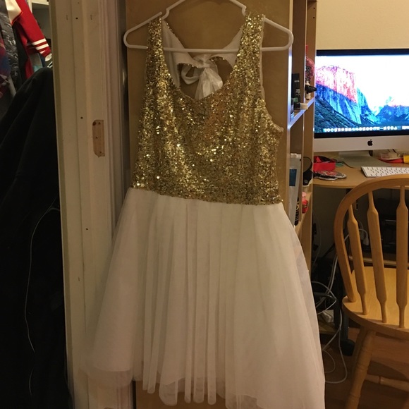 Gold sequence homecoming dress