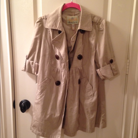 🎉❤️HP❤️🎉 American rag 3/4 sleeve trench coat EUC - Picture 3 of 4