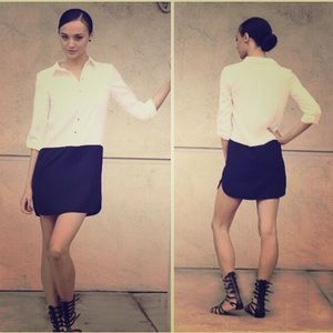 NWT color block shirtdress w/ gold button detail