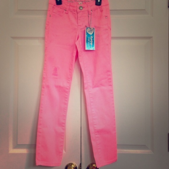 Pink justice super skinny jeans