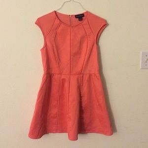 Super cute pleated peach dress by stylestalker
