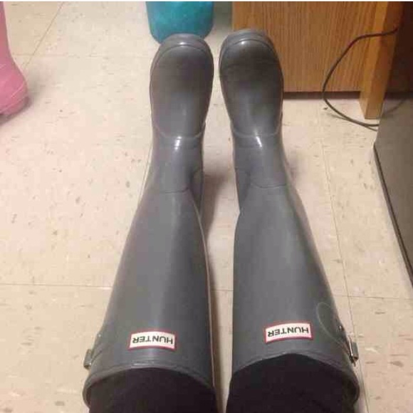 Gray Hunter Rain Boots