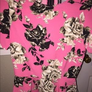 Forever XXI Hot Pink Floral Blouse