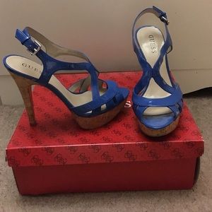 GUESS blue heels