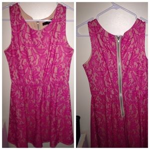 Pink lace pattern dress