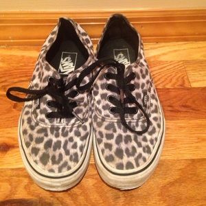 Classic Black and white cheetah Vans