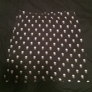 SOLD Black Skull Print Skirt