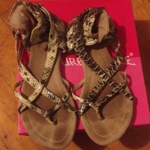 Snake skin gladiator sandals