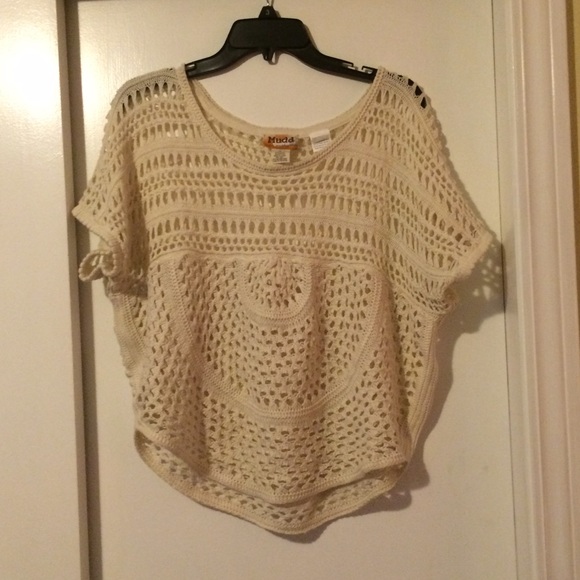 Short sleeve white knit sweater size small - Picture 1 of 3