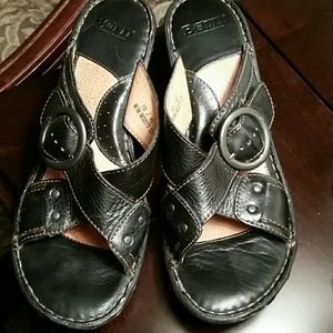 Soft buttery leather footbed sandals