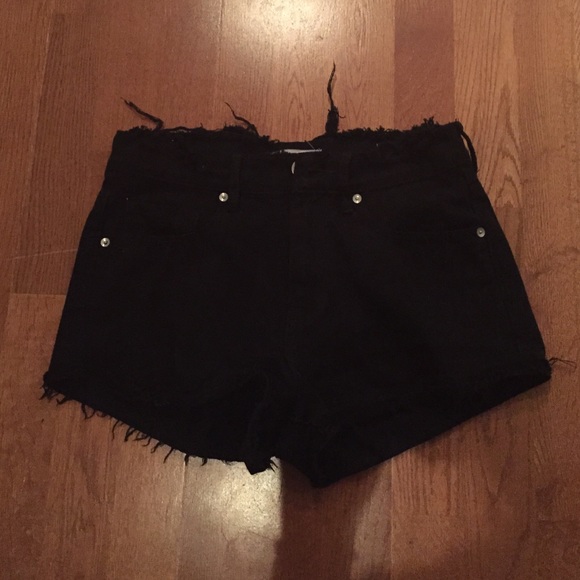 bullhead denim black high waisted shorts