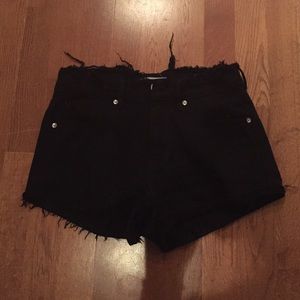 bullhead denim black high waisted shorts
