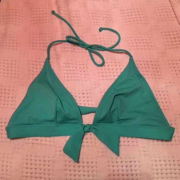 Sea foam green halter bikini top