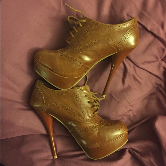 Cognac platform oxfords