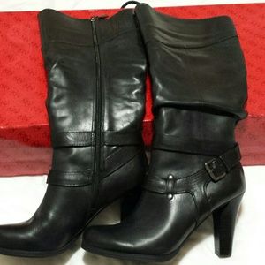 Guess Black Leather Boots