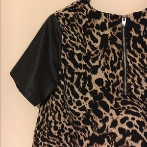 Leopard/leather top