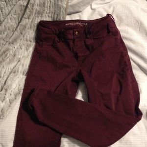 Burgundy high rise jegging