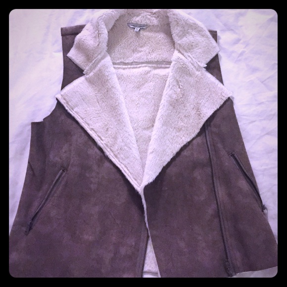 Faux shearling vest