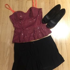 Bebe shimmering cami top