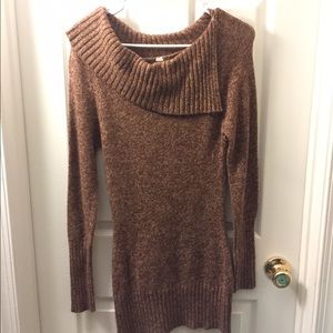 Brown asymmetrical sweater