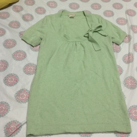 Mint Green Cashmere Tie J Crew Sweater
