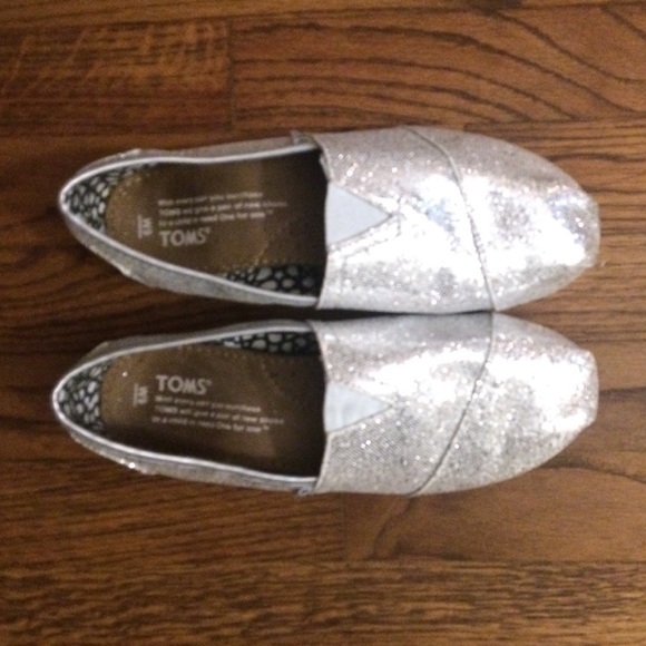 Silver Glitter Toms