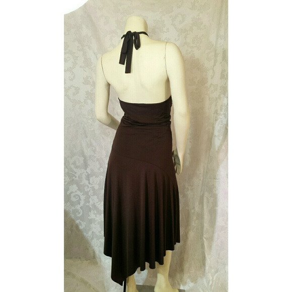 SOLD**GEORGIOU STUDIO Chocolate Brown Dress - Picture 2 of 4