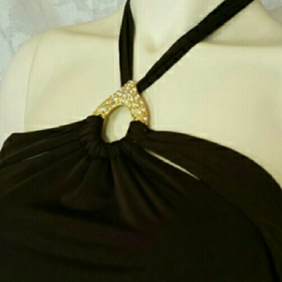 SOLD**GEORGIOU STUDIO Chocolate Brown Dress - Picture 3 of 4