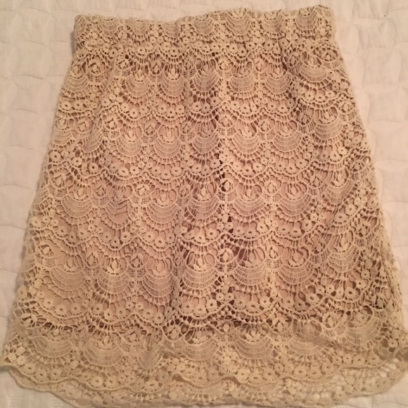 Dresses & Skirts - Cream Lace Skirt