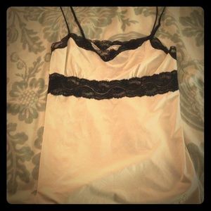 Black & cream lace lined cami