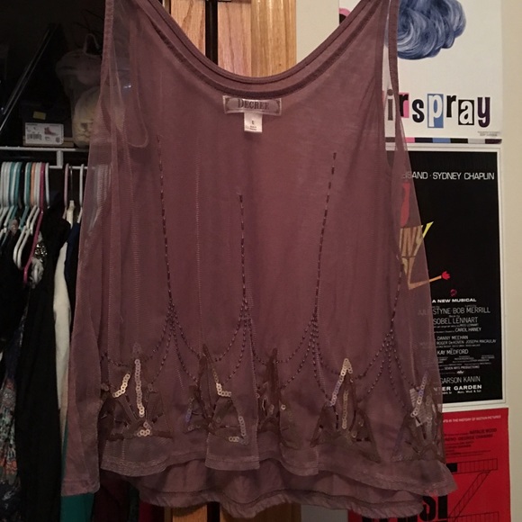 Sheer Aztec design tank top