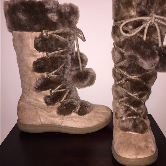 Aeropostale aero tan winter fur furry boots 7.5.