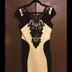 Brand New Flower black//Tan Bodycon Dress!