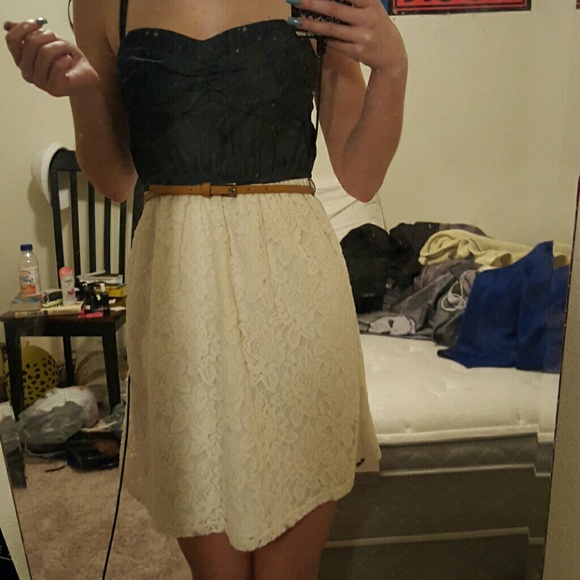 Denim lace cowgirl style dress