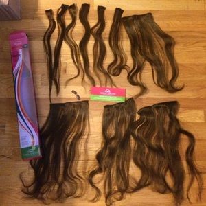*NWOT10pc Clip In Remy Dark Brown Hair Extensions