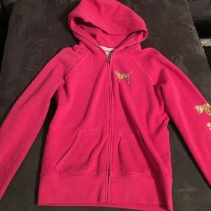 Victoria's Secret Bling PINK zip up