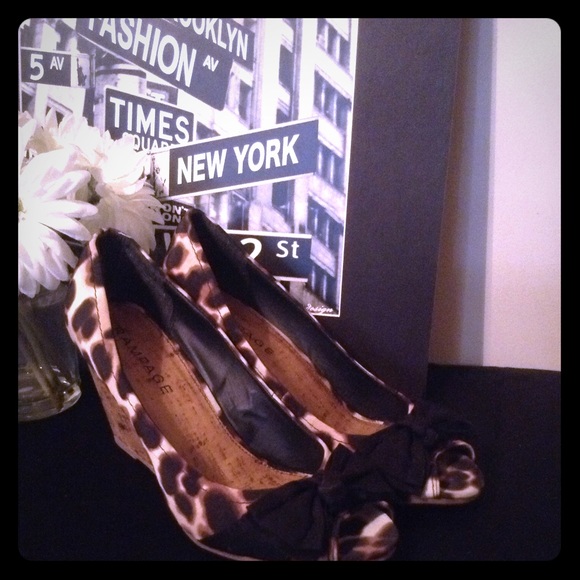 Safari print Cork wedges - Picture 1 of 4