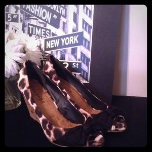 Safari print Cork wedges