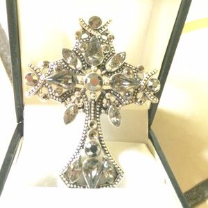 Gorgeous large silver Marcasite cross