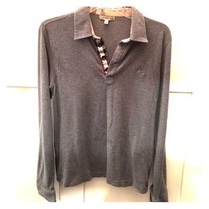 Burberry long sleeved grey collared shirt