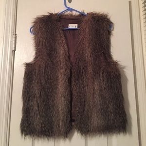 Faux Fur black and brown mix vest