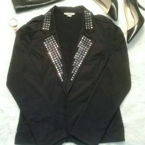 SILVER STUDDED BLACK BLAZER