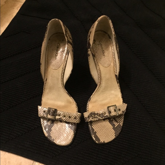 Calvin Klein snakeskin heels