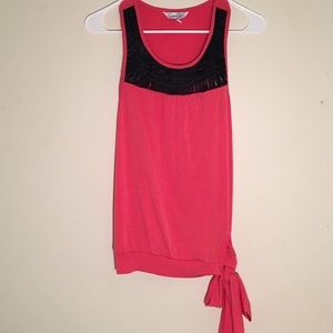 Dark orange and black tank