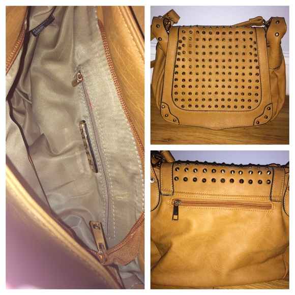 Tan studded bag